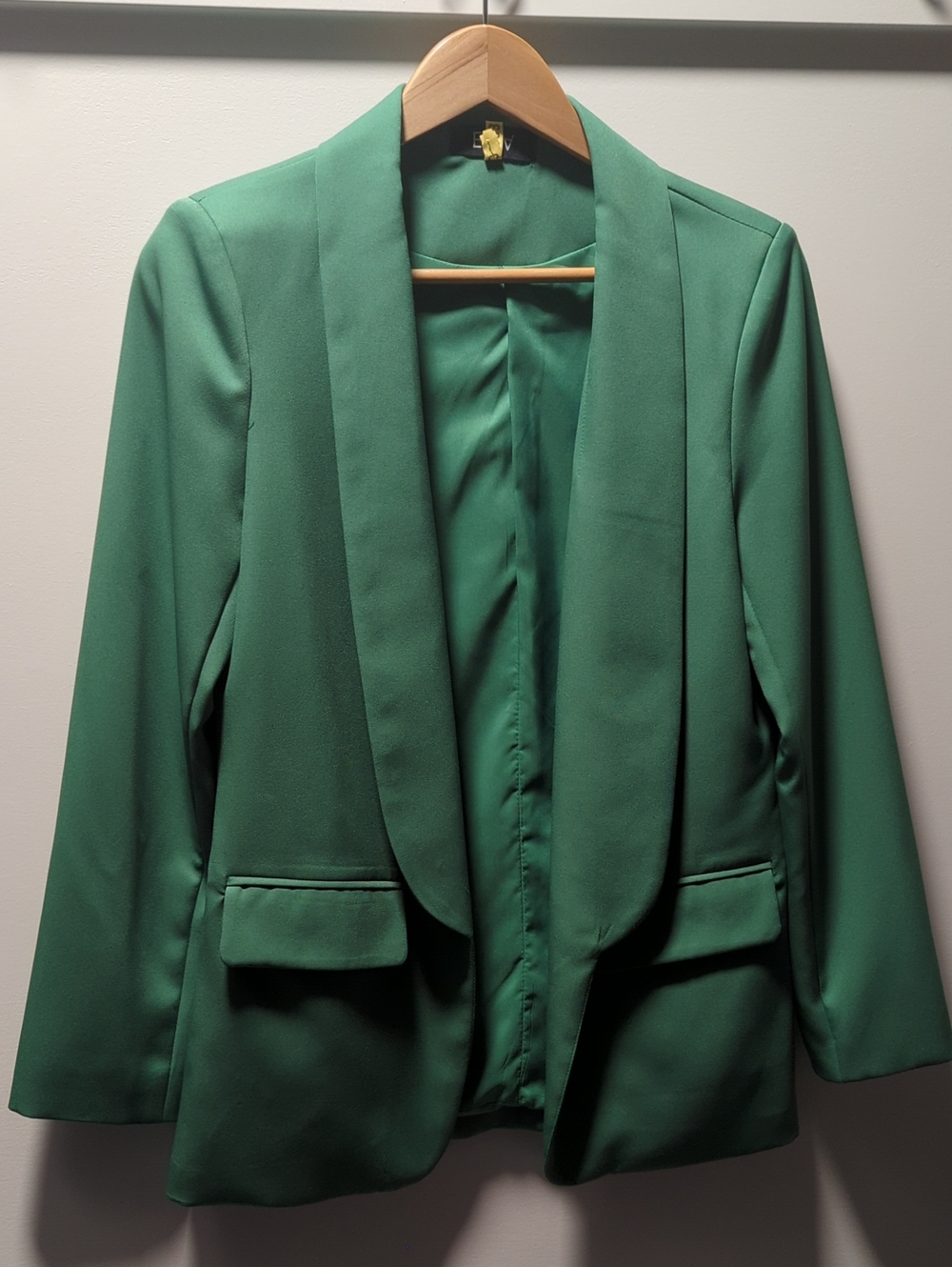 EUC Evia Emerald Green Lined Blazer Size 6